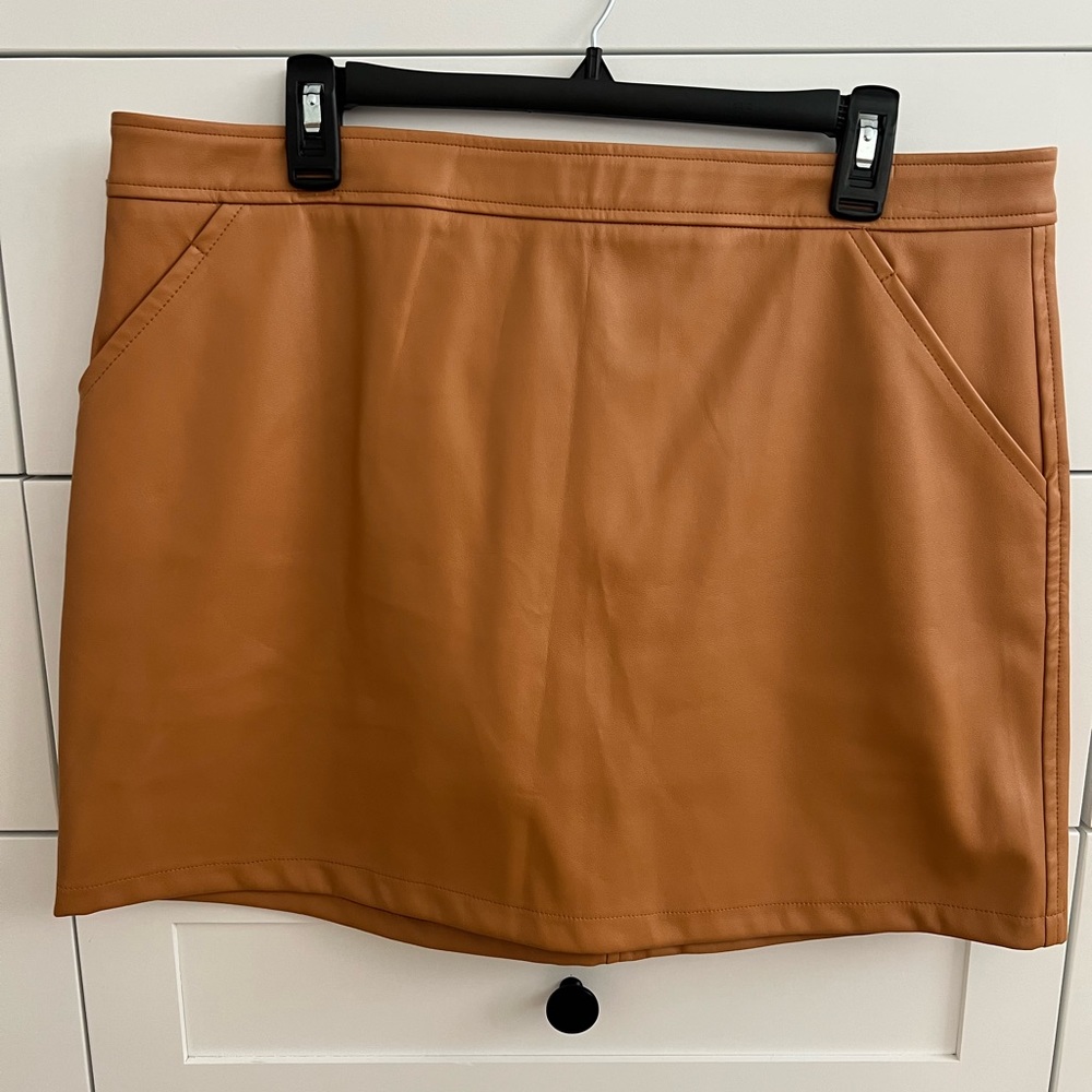 Vegan leather mini skirt